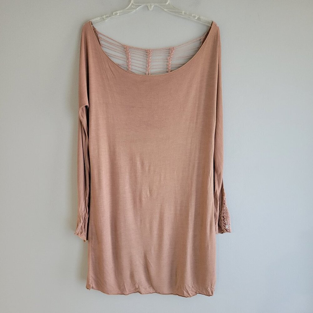 INDAH Stardust Long Sleeve Tunic Crochet Back Size L - Picture 3 of 12